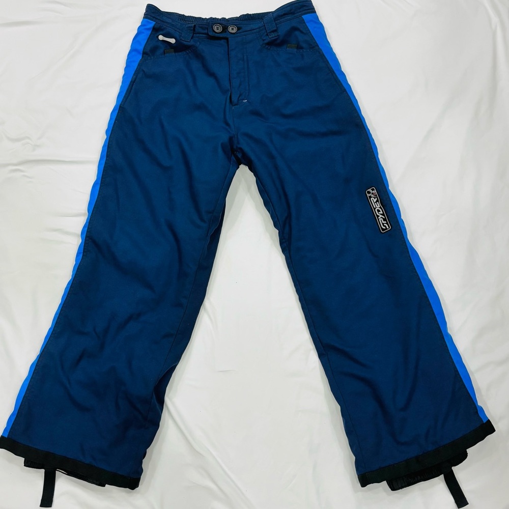 SPYDER Boys Ski Snowboard Pants Navy/Teal Blue